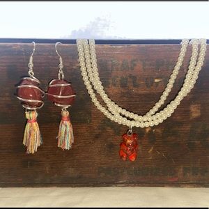 Handmade necklace and earrings bundle !